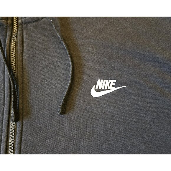 Nike Hoodie Sweatshirt XXL Large Mens Black Full Zip Logo Jacket Sweater - Picture 3 of 14